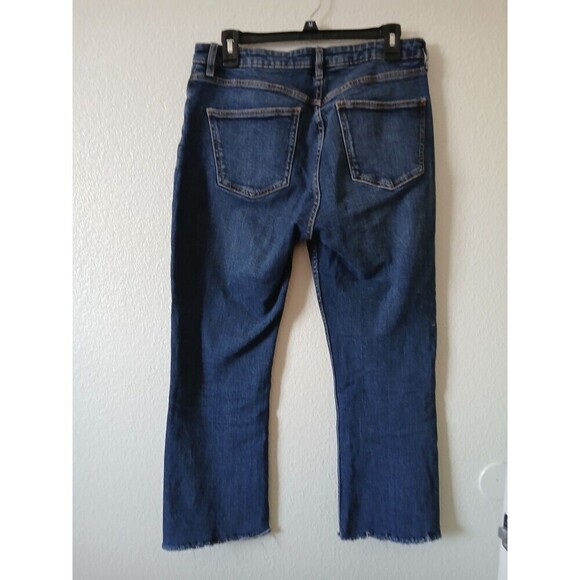 Zara Sz 8 Jeans High Rise Straight Leg High Waist Relax Light Wash Denim Raw Hem - Picture 2 of 14